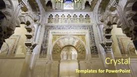  Presentation with cordoba - PPT layouts having cordoba-spain-circa-2014 background and a coral colored foreground