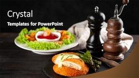  Presentation with nuggets - Audience pleasing presentation consisting of cordon bleu and chicken nuggets backdrop and a black colored foreground