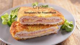  Presentation with chicken - Beautiful theme featuring cordon-bleu-chicken-fillet backdrop and a coral colored foreground