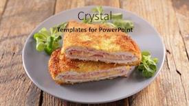  Presentation with chicken - Theme consisting of cordon-bleu-chicken-fillet background and a coral colored foreground