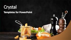  Presentation with nuggets - Amazing slide deck having cordon bleu chicken nuggets backdrop and a black colored foreground