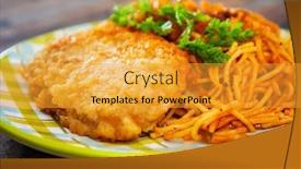  Presentation with macaroni - Cool new PPT theme with cordon bleu macaroni pasta backdrop and a gold colored foreground