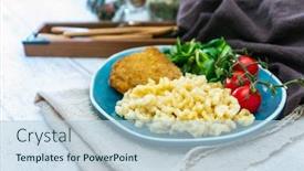  Presentation with macaroni - Cool new theme with cordon-bleu-macaroni-pasta backdrop and a light blue colored foreground