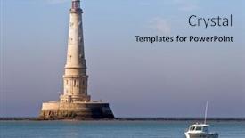  Presentation with king - Beautiful presentation design featuring cordouan-king-s-lighthouse backdrop and a light blue colored foreground