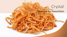  Presentation with mushroom - Presentation design having cordyceps-sinensis-mushroom-an-isolated background and a yellow colored foreground