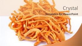  Presentation with mushroom - Presentation featuring cordyceps-sinensis-mushroom-an-isolated background and a yellow colored foreground