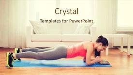  Presentation with teenage girl - Amazing presentation theme having core - fitness home and diet concept backdrop and a cream colored foreground