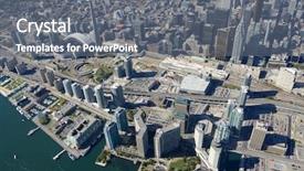  Presentation with toronto - PPT theme featuring core bank - towers of downtown toronto canada background and a gray colored foreground