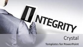  Presentation with integrity - PPT layouts featuring core competency - business man with the text background and a light gray colored foreground