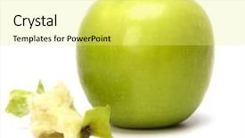  Presentation with apple - Presentation enhanced with core of an apple isolated background and a  colored foreground