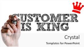  Presentation with king - Colorful theme enhanced with core values - hand writing the text customer backdrop and a white colored foreground
