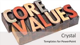  Presentation with color blocks - Cool new PPT layouts with core values abstract - an isolated backdrop and a light gray colored foreground