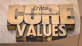  Presentation with value education core values teamwork - Presentation design consisting of core values banner - word abstract background and a coral colored foreground