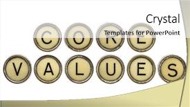 Presentation with keys - Presentation having core values text in old background and a white colored foreground