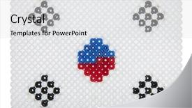  Presentation with pearls - Amazing presentation design having corean flag made of plastic backdrop and a  colored foreground