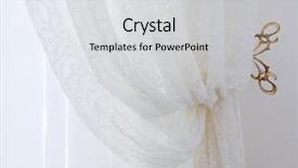  Presentation with curtains - Audience pleasing slides consisting of coren - beautiful transparent white curtains backdrop and a light gray colored foreground