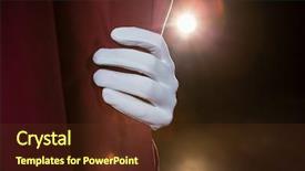  Presentation with curtain - Presentation design with coren - close-up of hand background and a tawny brown colored foreground