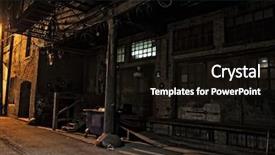  Presentation with vinyl - PPT theme with coren - dark urban city alley background and a black colored foreground