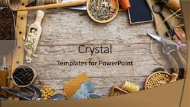  Presentation with garden tools - Audience pleasing presentation theme consisting of coren - garden tools and seeds backdrop and a coral colored foreground