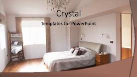  Presentation with interior - Cool new PPT layouts with coren - interior of beautiful contemporary bedroom backdrop and a  colored foreground