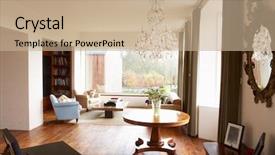  Presentation with beautiful 3d - Colorful slide deck enhanced with coren - interior of beautiful contemporary lounge backdrop and a coral colored foreground