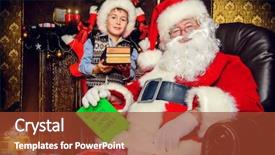  Presentation with santa claus and reindeers - Slide set enhanced with coren - santa claus and laughing cute background and a tawny brown colored foreground