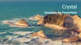  Presentation with island - Amazing slides having corfu island landscapes in greece backdrop and a ocean colored foreground