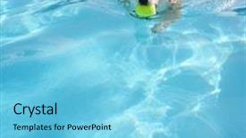  Presentation with swimming - Colorful theme enhanced with corgi swimming at a local pool with a tennis ball backdrop and a light blue colored foreground