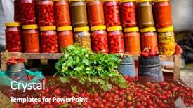  Presentation with nepal - Slides featuring coriander chillis and jars background and a tawny brown colored foreground