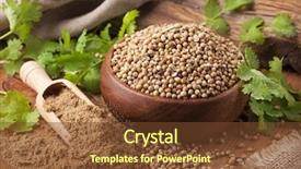  Presentation with powdered - Amazing presentation theme having coriander seeds fresh coriander backdrop and a tawny brown colored foreground