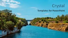  Presentation with corinth - Slide deck consisting of corinth-canal-in-greece background and a light blue colored foreground