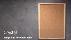  Presentation with cork - PPT layouts enhanced with cork-board-at-concrete-painted background and a gray colored foreground