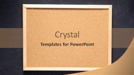  Presentation with cork - PPT layouts featuring cork-board-at-dark-concrete background and a coral colored foreground