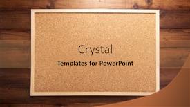  Presentation with cork - PPT theme consisting of cork-board-on-wooden-background background and a coral colored foreground