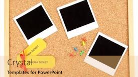  Presentation with cork - Presentation theme enhanced with cork board with commemorative notes background and a yellow colored foreground