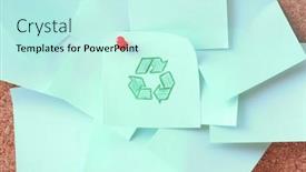  Presentation with recycle - Slide deck featuring cork-board-with-notes-recycle background and a cool aqua colored foreground