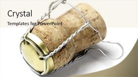  Presentation with cork - Audience pleasing PPT theme consisting of cork from champagne backdrop and a lemonade colored foreground