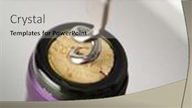  Presentation with corkscrew - Beautiful presentation theme featuring cork-of-a-wine-bottle backdrop and a light gray colored foreground