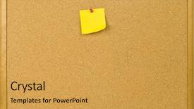  Presentation with cork - Colorful PPT theme enhanced with cork posting board with blank backdrop and a yellow colored foreground