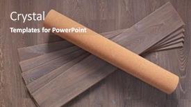  Presentation with wood texture - Beautiful theme featuring cork-roll-and-laminate-floor backdrop and a violet colored foreground