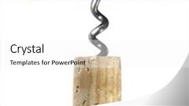  Presentation with cork - Presentation design having pulling plug - cork screw with cork background and a white colored foreground