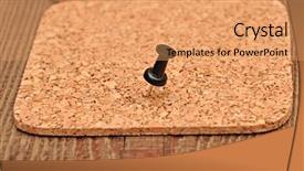  Presentation with cork - Beautiful theme featuring cork texture pressed black pushpin backdrop and a coral colored foreground