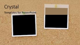  Presentation with cork - Audience pleasing PPT layouts consisting of corkboard - blank photos on cork board backdrop and a coral colored foreground