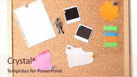  Presentation with cork - PPT theme consisting of corkboard - cork board with notes background and a lemonade colored foreground