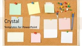  Presentation with cork - Amazing slide deck having corkboard - cork notice board with blank backdrop and a yellow colored foreground