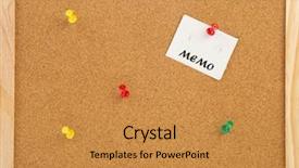  Presentation with bulletin board cork pin - Amazing theme having corkboard - empty cork memo board backdrop and a gold colored foreground