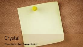  Presentation with corkboard - PPT theme enhanced with corkboard - note paper with push pins background and a gold colored foreground
