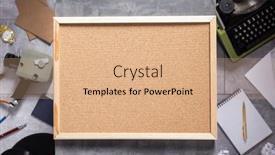  Presentation with corkboard - Beautiful PPT theme featuring corkboard-or-cork-board-frame backdrop and a coral colored foreground