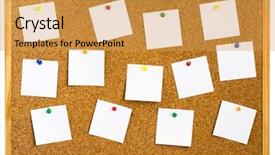  Presentation with corkboard - PPT theme featuring corkboard with empty white notes background and a yellow colored foreground