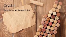  Presentation with corkscrew - Theme consisting of corkscrew and piece of paper background and a  colored foreground